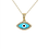 Thumbnail: 14K Gold Diamond Evil Eye Necklace (0.20 Ct, G-H Color, SI2-I1 Clarity)